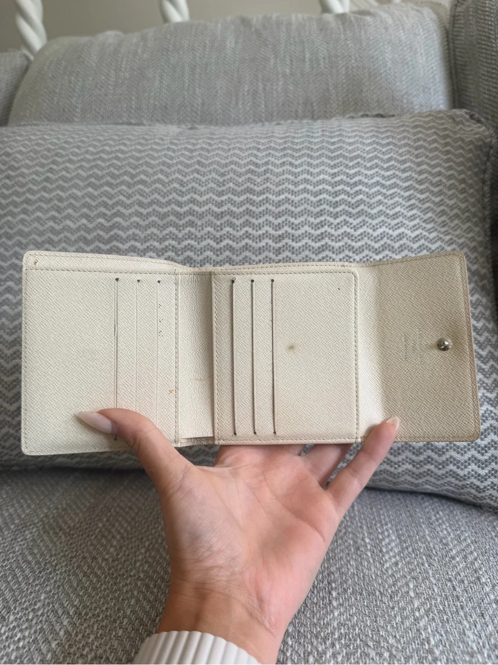Louis Vuitton Epi Leather Ivory Trifold Wallet White Compact Wallet